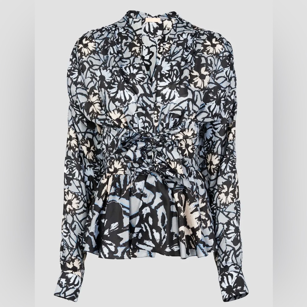 Alaia Blue and Black Patterned Top - Picture 5 of 10